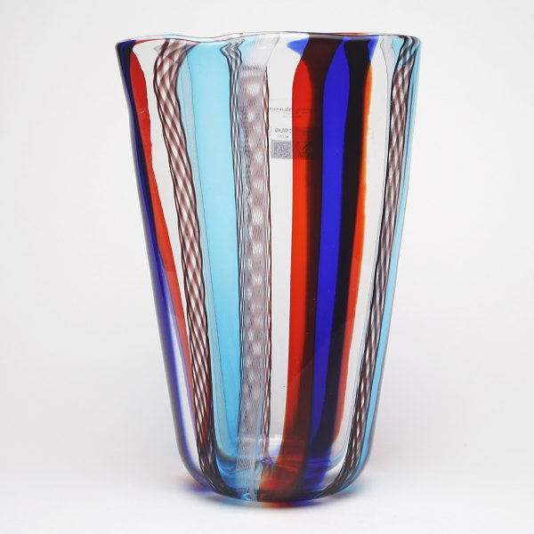 楽天市場】ベネチアングラス・ムラーノグラスの花瓶 ブルー＆レッド 