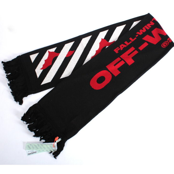 楽天市場】OFF-WHITE オフホワイト マフラー ブラック×レッド 