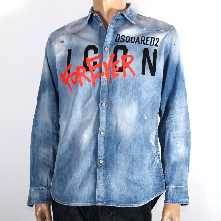 楽天市場】DSQUARED2 ディースクエアード デニムシャツ ブルー  