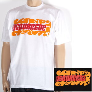DSQUARED2 �f�B�[�X�N�G�A�[�h ���� T�V���c �z���C�g/100 �u���b�N/900 S71GD1133 S23009 WAVE LOGO SLOUCH T-SHIRT �E�F�[�u�O���t�B�b�N�v�����g���S �N���[�l�b�N �J�b�g�\�[ �����Y �����