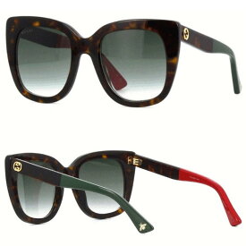 グッチ GUCCI　GG0163S　004　51□22-140 　サングラス　べっ甲　グリーンレッド赤緑テンプルWG　グラデーション　【新品・未使用・正規品】売れ筋