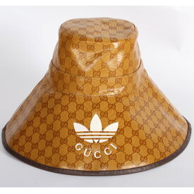 adidas x Gucci アディダス グッチ コラボ 限定 GGキャンバス バケットハット 703821 4HAP2 7164　Sサイズ ベージュブラウン GG トレフォイル フェドラ つば広　女優ハット 帽子 キャップ レディース 【新品/未使用/正規品】売れ筋