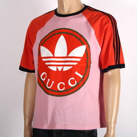 adidas x Gucci アディダス グッチ コラボ 限定 Tシャツ ピンク 722927 XJE1E 5454 Mサイズ ロゴ トレフォイル ウェブ スリーストライプス 半袖 トップス カットソー メンズ レディース ユニセックス【新品/未使用/正規品】売れ筋