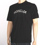 MONCLER モンクレール Tシャツ ブラック 8C00002 89A17 999 水性ロゴプリント ロゴワッペン クルーネック トップス 半袖 カットソー メンズ【新品・未使用・正規品】売れ筋