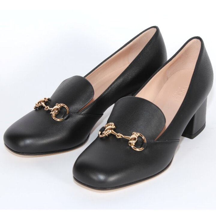 楽天市場】GUCCI グッチ ホースビット レザー パンプス ブラック 