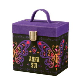 【エントリーPT5倍】ANNA　SUI　アナ スイ ポーチ 限定品　バニティバッグ　ハードケース　ブラックパープル　　蝶々　anna_pouch-2024x　ビューティコスメ　化粧　ギフト レディース　アナスイ
