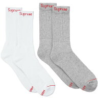 【1組/ばら売り】 Supreme × Hanes シュプリーム ヘインズ クルー ソックス ホワイト グレー Crew Socks…