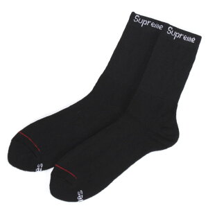 �y1�g/�΂甄��z Supreme × Hanes �V���v���[�� �w�C���Y �N���[ �\�b�N�X �u���b�N Crew Socks �C�� 1���Z�b�g ���b�O�E�F�A �����Y ���f�B�[�X ���j�Z�b�N�X �����