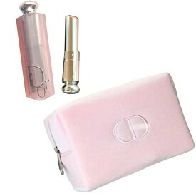 DIOR　ディオール コスメ　ポーチセット　アディクト リップ グロウ 口紅　グロス　001ピンク　CD刺繍ロゴ　化粧　ビューティ　ギフト　プレゼント　コフレ　dior-pouch-pink-2　dior-y0996214-r【売れ筋】