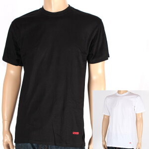 �y1��/�΂甄��z Supreme × Hanes �V���v���[�� �w�C���Y �^�O���X T�V���c �u���b�N �z���C�g Tagless Tee ���� �N���[�l�b�N �J�b�g�\�[ �g�b�v�X �A���_�[�E�F�A �����Y ���f�B�[�X ���j�Z�b�N�X