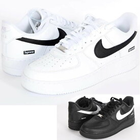 Supreme NIKE シュプリーム × ナイキ エアフォース1 スニーカー AIR FORCE 1 LOW ブラック ホワイト BOXロゴ マーク ロゴ入り替え紐 レースアップ シューズ 靴 メンズ レディース ユニセックス 売れ筋