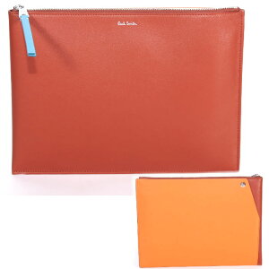 �|�[���X�~�X PAUL SMITH ���U�[ �N���b�`�o�b�O M1A 7722 LDECOR �u���E�����I�����W �o�C�J���[ ���S�v�����g �Z�J���h�o�b�O �n���h�o�b�O ���΂� �� �E�H���b�g �|�[�` PS �����Y ���f�B�[�X ��