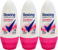 Rexona レクソナ 女性用 制汗 デオドラント ロールオン Powder Dry パウダードライ 45ml×3個 まとめ買い…