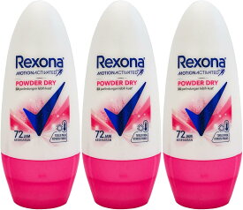 Rexona レクソナ 女性用 制汗 デオドラント ロールオン Powder Dry パウダードライ 45ml×3個 まとめ買いセット レクソーナ