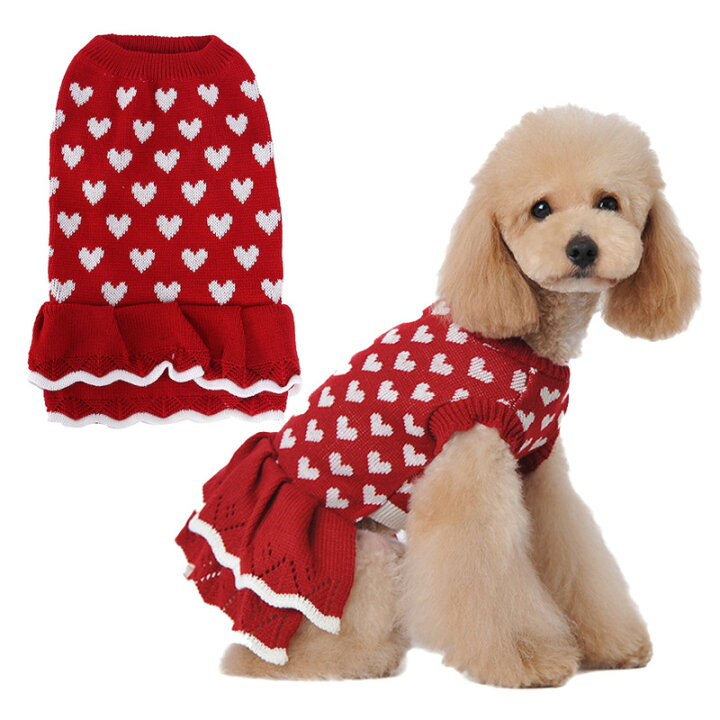 楽天市場】【送料無料】犬服 犬 服 秋冬 小型犬 ニット ワンピース 
