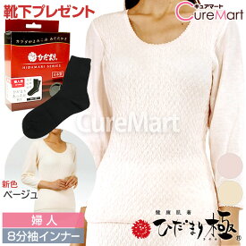 【靴下おまけ】ひだまり 極 婦人用 8分袖インナー KWS サピウム バスト72-101cm 日本製【楽天ロジ発送】ひだまり 肌着 健康肌着 極み 防寒 インナー レディース 肌着 八分袖 ダンロン 保温 防寒 あったか 暖かい 女性用 ババシャツ 消臭 冷え対策 きわみ 健繊 ☆ポイント10倍