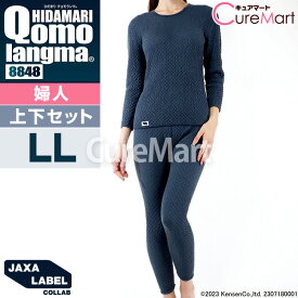 ひだまり チョモランマ 婦人◆上下セット(長袖丸首インナー＋タイツ) 日本製【楽天ロジ発送 送料無料】健繊 防寒 インナー キャンプ 肌着 ダンロン 三重構造 保温下着 暖かい あったかインナー レディース 冷え症 冷え対策 漁師 JAXA LABEL付与商品 QMS☆ポイント15倍