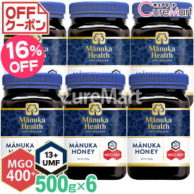 マヌカハニー MGO400+ UMF13+ 500g◆5個＋1個おまけ 計6個セット【送料無料】manukahealth マヌカヘルス マヌカハニー ニュージーランド manuka 富永貿易 まとめ買い