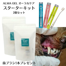 【 犬 歯石 ジェル 猫 歯石取り 歯磨き 歯石除去 】 犬歯磨きジェル スターターキット2個セット セット 歯ブラシプレゼント 歯石除去 口臭予防 ゼオライト不使用 歯石 自分で 天然成分 歯肉炎予防 犬の歯磨き おうちケア 30ml