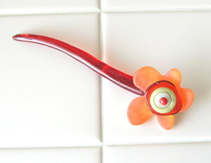 ヘアピン ポピー レッド *Lalo Orna* レディース 女性 かんざし ヘアアクセサリー ファッション 花 フラワー かわいい おしゃれ 着物 浴衣 夏 お祭り 夏祭り 花火大会 まとめ髪 髪飾り ヘアアレ