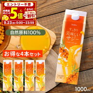 【P5倍＆クーポンご利用で777円OFF】サジー すっきり美味しいサジー 1000ml 4本セット SajiOne 鉄分 飲み…