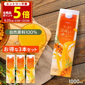 【9/25限定 P5倍＆5％OFFクーポン配布】サジー すっきり美味しいサジー 1000ml 3本セット SajiOne 鉄分 飲みやすい ジュース ドリンク 妊婦 子供 アミノ酸 葉酸 ビタミン ゆず オレンジ シーベリー 紙パック 沙棘 サジーワン