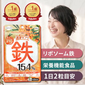 鉄分 サプリ 栄養機能食品 30日満足サプリ 60粒 サジー SajiOne サジーワン 鉄 銅 葉酸 ビタミンC 亜鉛 サプリメント リポソーム 鉄分不足 錠剤