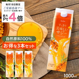 【7/18限定 P5倍＆クーポン配布】サジー すっきり美味しいサジー 1000ml 3本セット SajiOne 鉄分 飲みやすい ジュース ドリンク 妊婦 子供 アミノ酸 葉酸 ビタミン ゆず オレンジ シーベリー 紙パック 沙棘 サジーワン