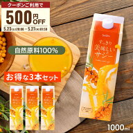 【お買い物マラソン限定 500円OFFクーポン配布】サジー すっきり美味しいサジー 1000ml 3本セット SajiOn…