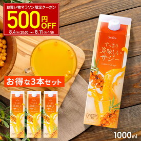 【マラソン限定500円OFFクーポン＆エントリーでP10倍】すっきり美味しいサジー 1000ml 3本セット 飲みやすいサジージュース 鉄分補給 SajiOne アミノ酸 リンゴ酸 ミネラル ドリンク ゆず オレンジ シーベリー 紙パック 沙棘 サジーワン