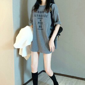 レディース 半袖 Tシャツ ゆるい 夏 韓国ファッション 原宿系 BF風 ヒップホップ ダンス