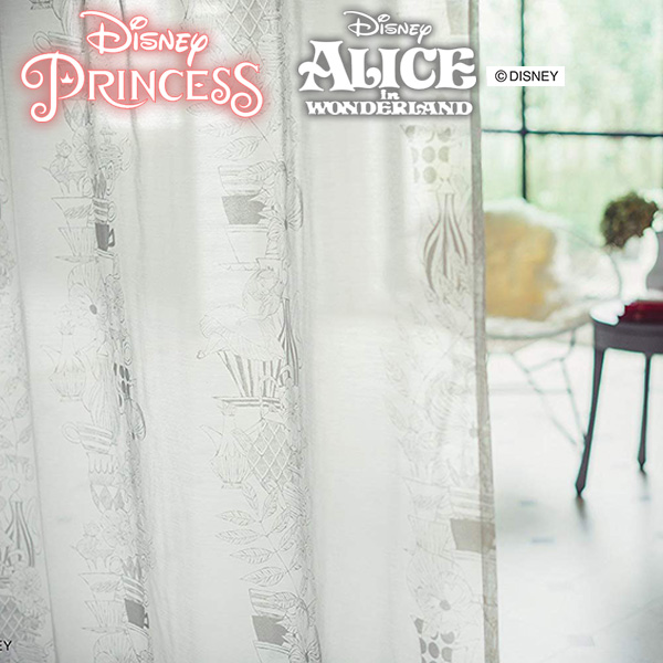 ミラーレースカーテン ディズニー プリンセス 高評価の贈り物 86％以上節約 アリス Disney ミラーレースカーテンン 丈：80cm～260cm アリス巾：101cm～200cm 1枚入り