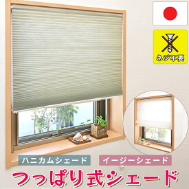 ★無料 幅直し＼つっぱり棒付き／ ハニカムシェード イージーシェード 1級遮光 遮熱 断熱 保温 UVカット 日よけ 目隠し 取り付け簡単 のれん 間仕切り カフェカーテン おしゃれ 小窓用シェード 賃貸にオススメ 日本製