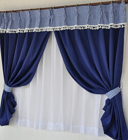楽天市場 スタイルカーテン 柄ギンガムチェック カーテン ブラインド インテリア 寝具 収納 の通販