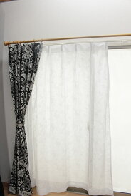 ミラーレースカーテン 100×198 花柄 かわいいリーフ アジャスターフック付き 2枚組 遮像カーテン 遮熱カーテン レースカーテン 遮光カーテン 3 新品