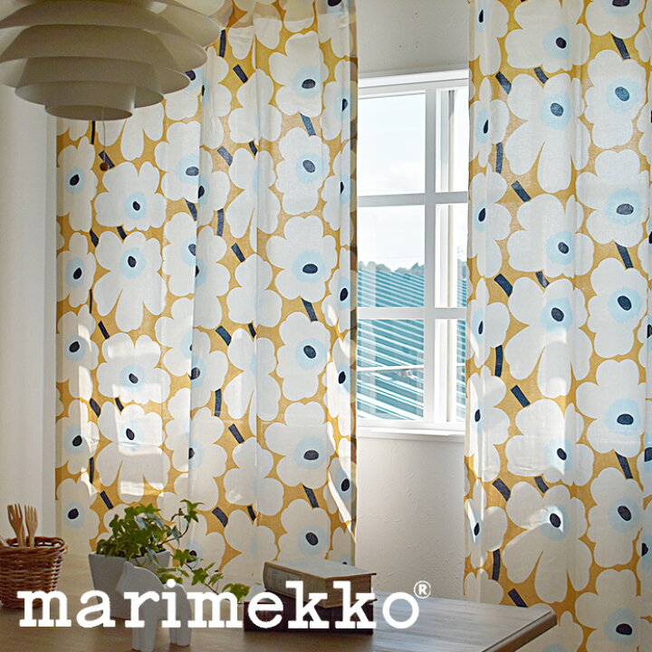 楽天市場 カーテン 北欧 北欧カーテン マリメッコ ピエニウニッコ ベージュホワイト Marimekko マリメッコカーテン オーダーカーテン かわいい おしゃれ 花柄 フラワー モダン 女の子 Maija Isola ベージュ けしの花 マイヤ イソラ Pieni Unikko 子供部屋 北欧