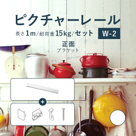 ピクチャーレール TOSO 《W-2 正面ブラケットタイプ》 セット 1m 耐荷重 15kg ホワイト 規格サイズ 正面付 後付 Wシリーズ / ピクチャー レール 取り付け 壁掛け 絵画 写真 おしゃれ トーソー