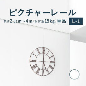 ピクチャーレール TOSO 《L-1》 単品 2.01～4m 耐荷重 15kg ホワイト オーダーサイズ 天井付・正面付 後付け Lシリーズ / ピクチャー レール 取り付け 壁掛け 絵画 写真 ギャラリー 施設 展示会 写真展 おしゃれ トーソー