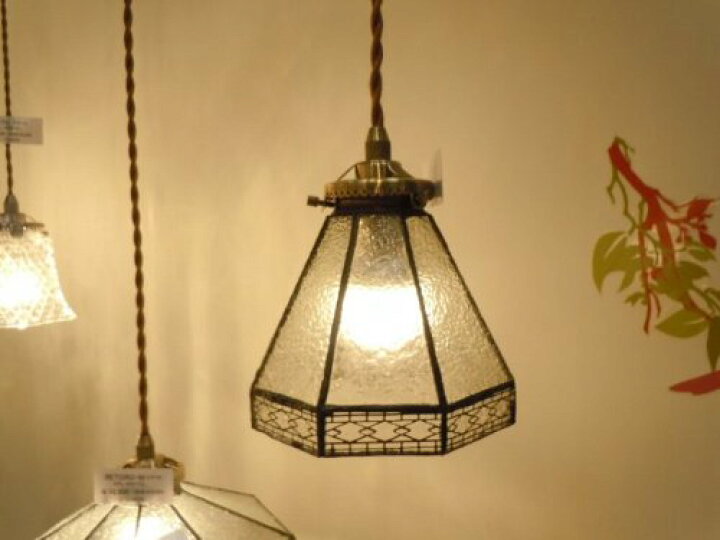 楽天市場】ペンダントライト ステンドグラス ガラス 1灯 LED対応  