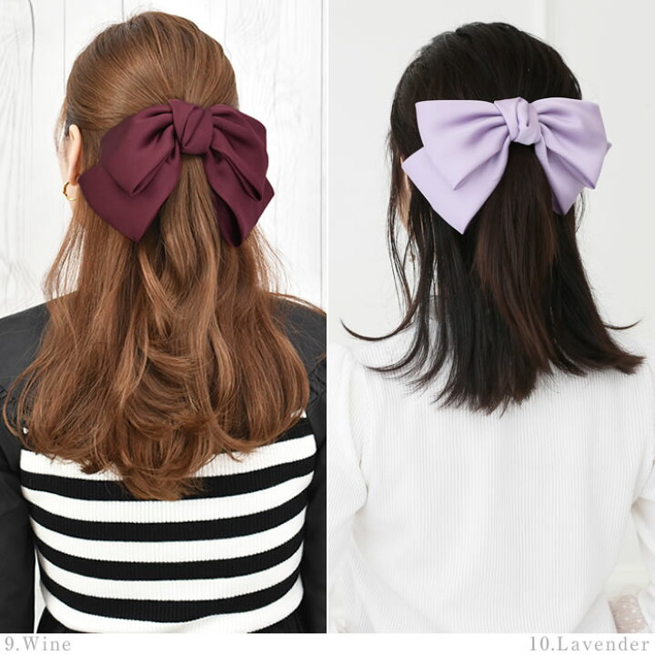 リボン バレッタ Hp 037 かわいい サテン フォーマル ヘアアクセサリー ヘアアレンジ ヘアーアクセサリー メール便対応 レディース 上品 大きめ 結婚式 95 Off サテン