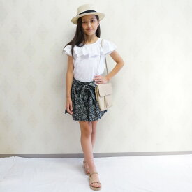 【Giggle 50%OFF SALE】ラッフルフリル半袖Tシャツ子供服 白 ピンク キッズ 女の子 トップス 100 110 120 130 140 クスクスオリジナルブランド 綿100%