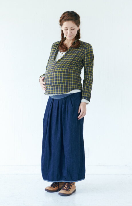 楽天市場 マタニティー バルーンスカート マタニティ スカート マタニティスカート オフィス 日本製 妊婦服 妊婦スカート マタニティウェア ボトムス スカート 産前 妊婦用 ママ 伸縮 伸びる素材 春 夏 秋 冬 秋冬 オールシーズン ウエスト調整 ブルーデニム インディゴ