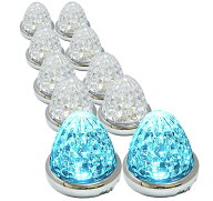 送料無料 24V トラック用 LED マーカーランプ サイド マーカー 8面クリスタルカット仕様 16LED 汎用 10個…