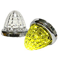 送料無料 24V トラック用 LED マーカーランプ サイド マーカー 8面クリスタルカット仕様 16LED 汎用 2個 …