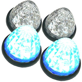 トラック用 マーカーランプ LED サイド マーカー 16LED 24V 用 標識 汎用 4個セット ブルー/レッド/ホワイト/オレンジ/グリーン/5色同時点灯 各色