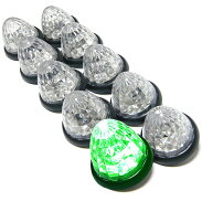 マーカーランプ トラック用 サイド マーカー 16LED 24V用 標識 ランプ 汎用 10個 セット ブルー/オレンジ…
