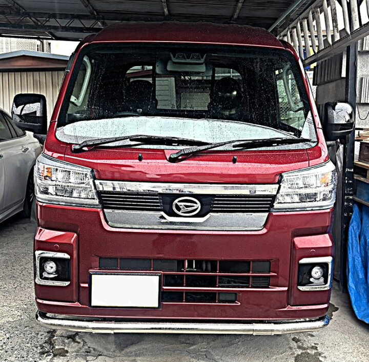 楽天市場】ハイゼット フロントバンパーガード ステンレス /極太50π 