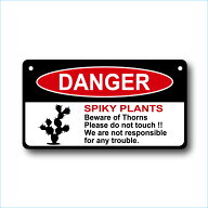ガーデンサインプレート ドライガーデン 23cm＊12.5cm SPIKY PLANTS DANGER
