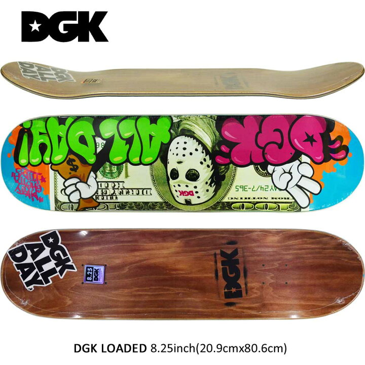 楽天市場】DGK 8.25インチ スケボー デッキ Loaded Deck スケート  
