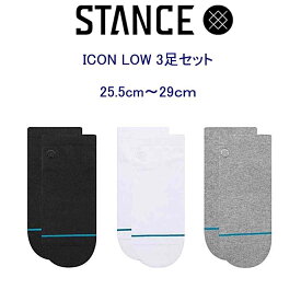 【ポイント5倍UP】Stance ソックス スタンス 3足セット 靴下 アイコン エム Stance Socks Icon Low メンズ S22-24.5cm L25.5-29.0cm ギフト 男性 彼氏 プレゼント 贈り物 ゴルフ ゴルフソックス 厚手 スポーツ トレーニング